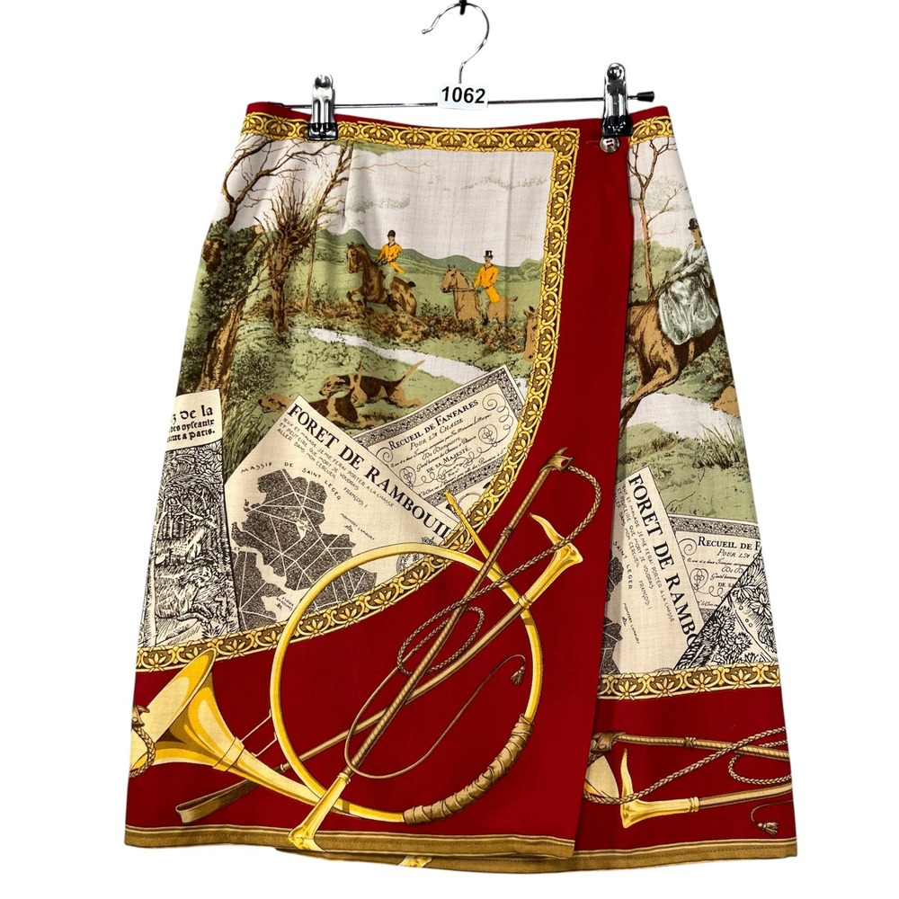Vintage Breeches Wool Wrap Skirt Womens 6 Equestrian Hunt Scene Old Money